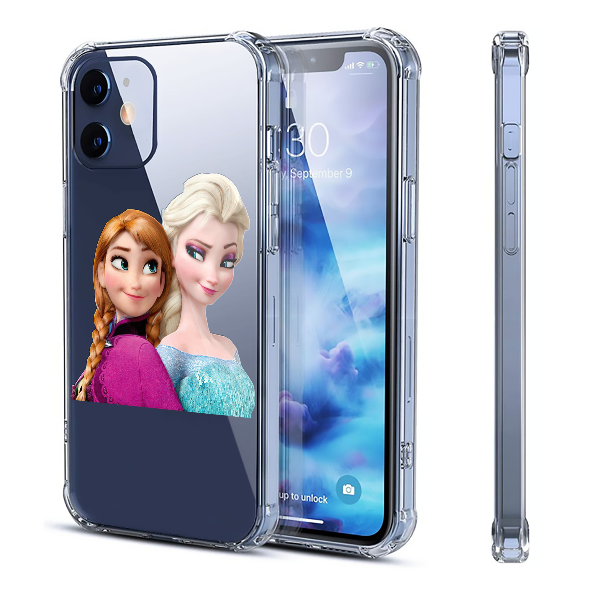 （画像用） アナと雪の女王 アンナ エルサ Frozen Anna Elsa 【iPhone 12シリーズ対応】透明スマホケース（クリアソフトケース）